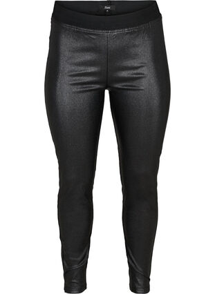 Långa skimrande leggings, Black w/glitter, Packshot image number 0