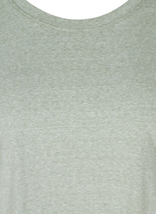 Melerad t-shirt i bomull, Chinois Green Mel., Packshot image number 2