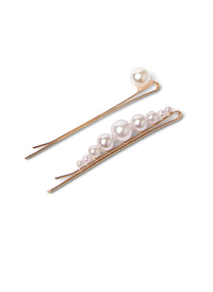 2-pack hårnålar med pärlor, Mother Of Pearl, Packshot image number 1