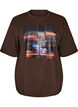Oversized t-shirt med stort fototryck, Brun, Packshot image number 0
