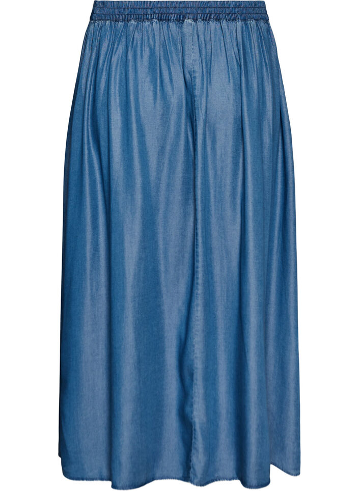 Maxikjol i TENCEL&trade; lyocell med denimlook, Bl&aring;, Packshot image number 1