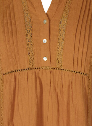 A-linjeformad klänning i bomull, Chipmunk, Packshot image number 2