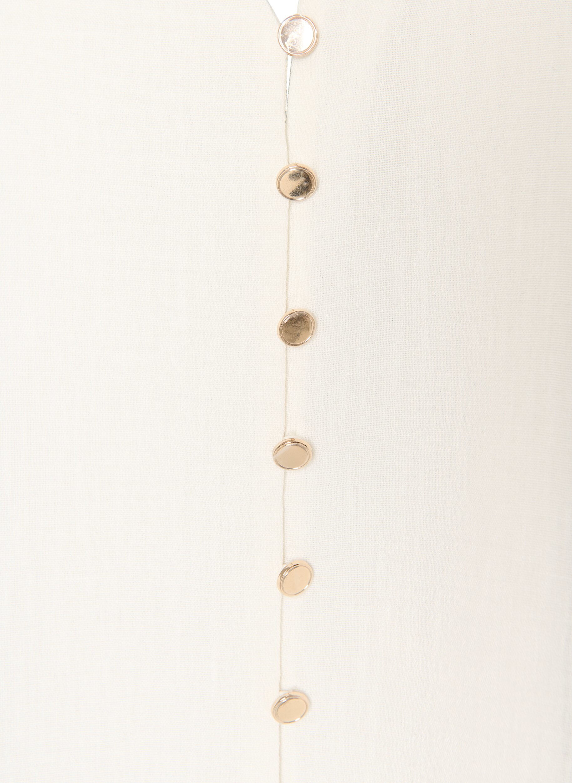 Zizzi&Auml;rml&ouml;s v&auml;st med v-ringning och knappar, Vanilla, Packshot image number 2