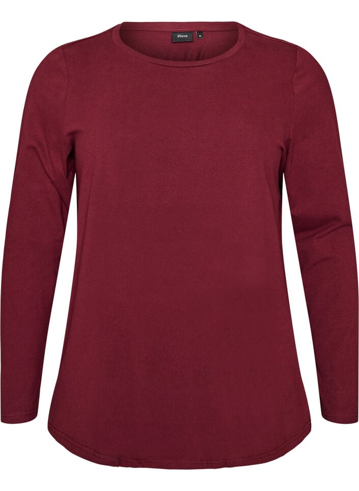 Baslinne i jersey med l&aring;nga &auml;rmar, R&ouml;d, Packshot image number 0