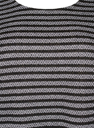 Rundhalsad blus med randigt mönster, Black Stripe, Packshot image number 2