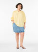 Blus med smock och 3/4-&auml;rmar, Gul, Model image number 1