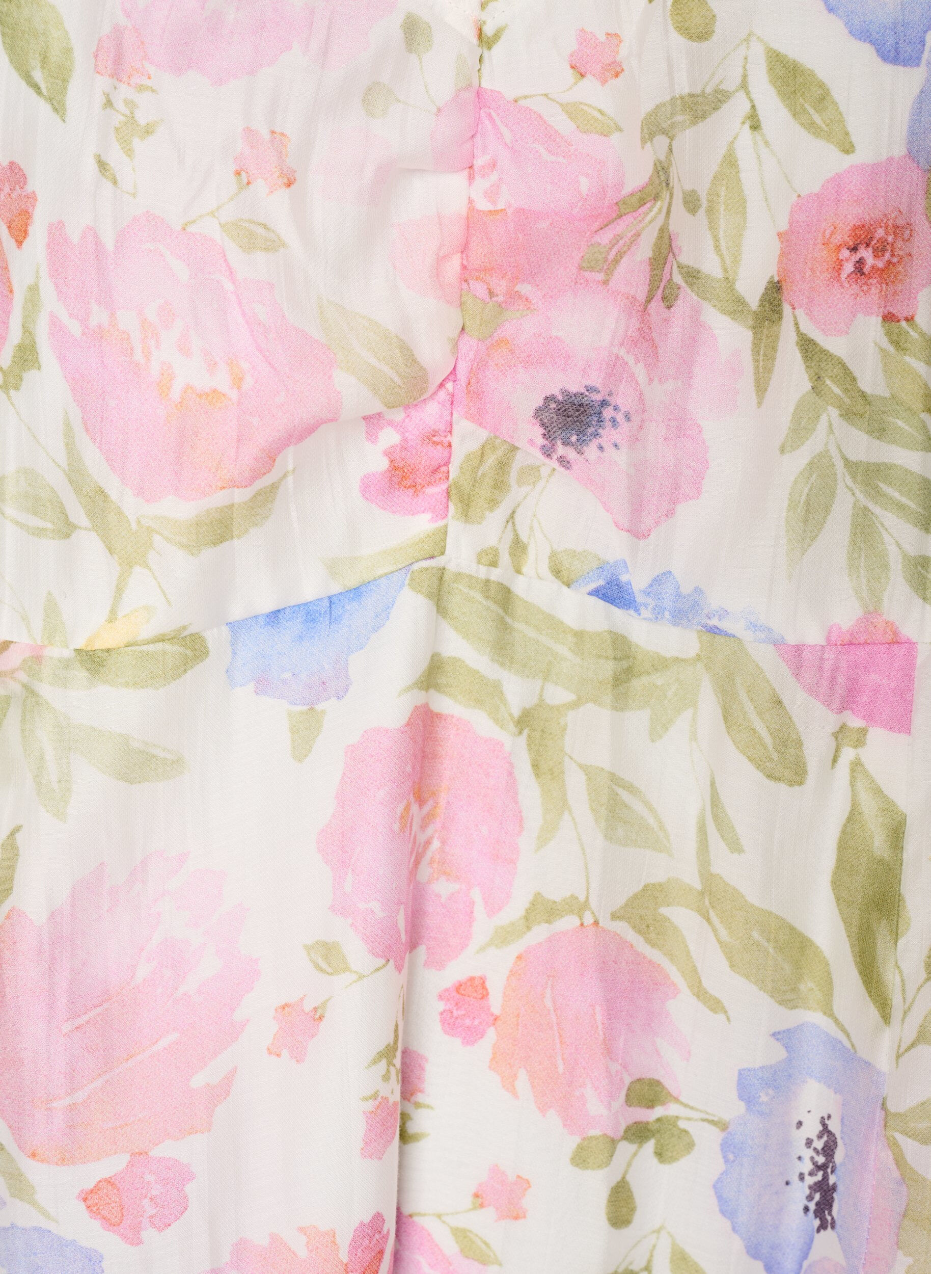 Zizzi Blommig empirekl&auml;nning med bred v-ringning, Vit, Packshot image number 2