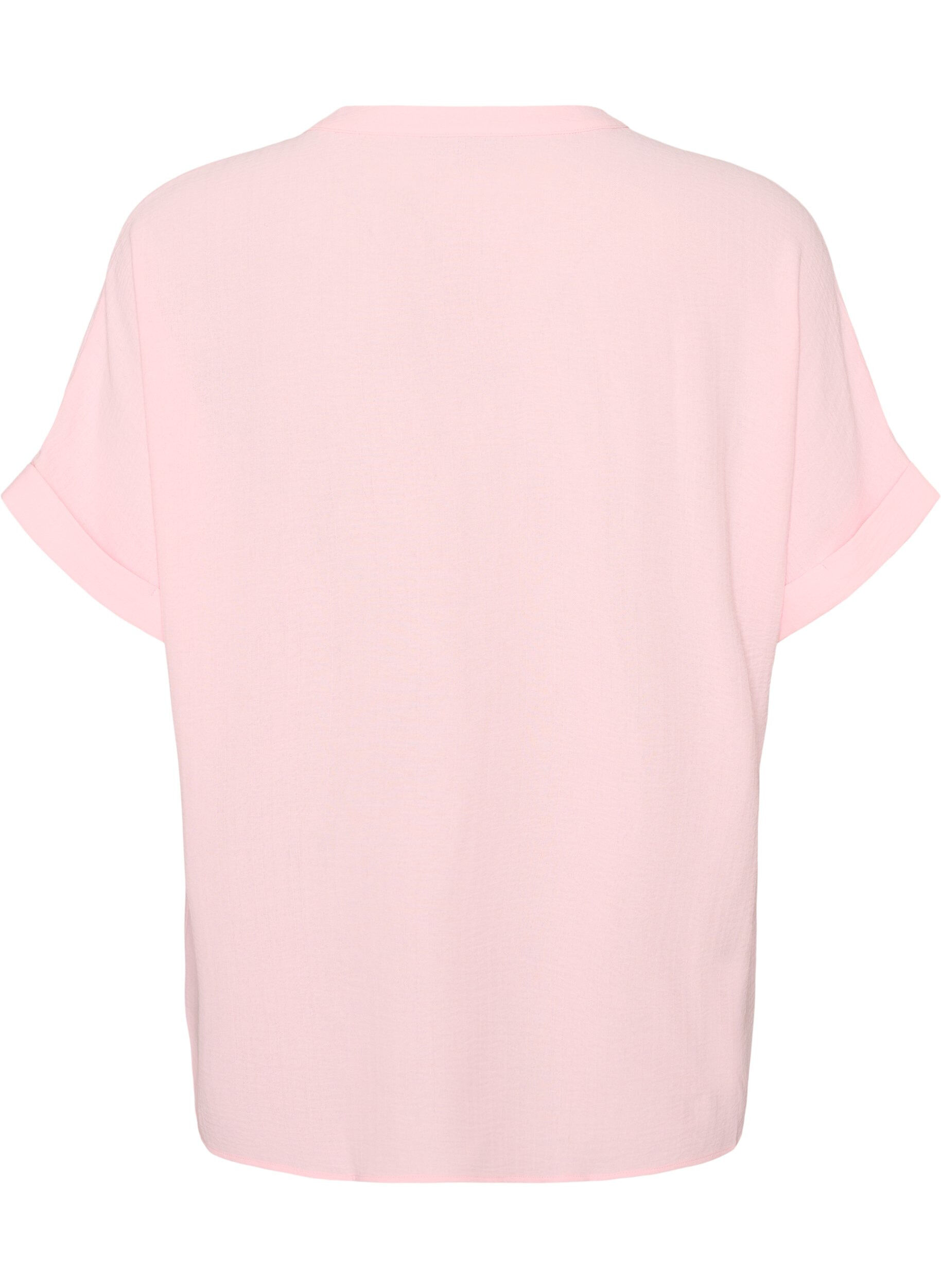 ZizziL&ouml;s blus med korta &auml;rmar, Rosa, Packshot image number 1