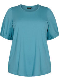 T-shirt i bomull med 2/4-ärmar, Brittany Blue