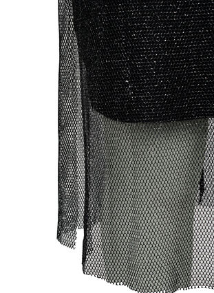 Nätklänning med långa ärmar, Black w. Silver, Packshot image number 3