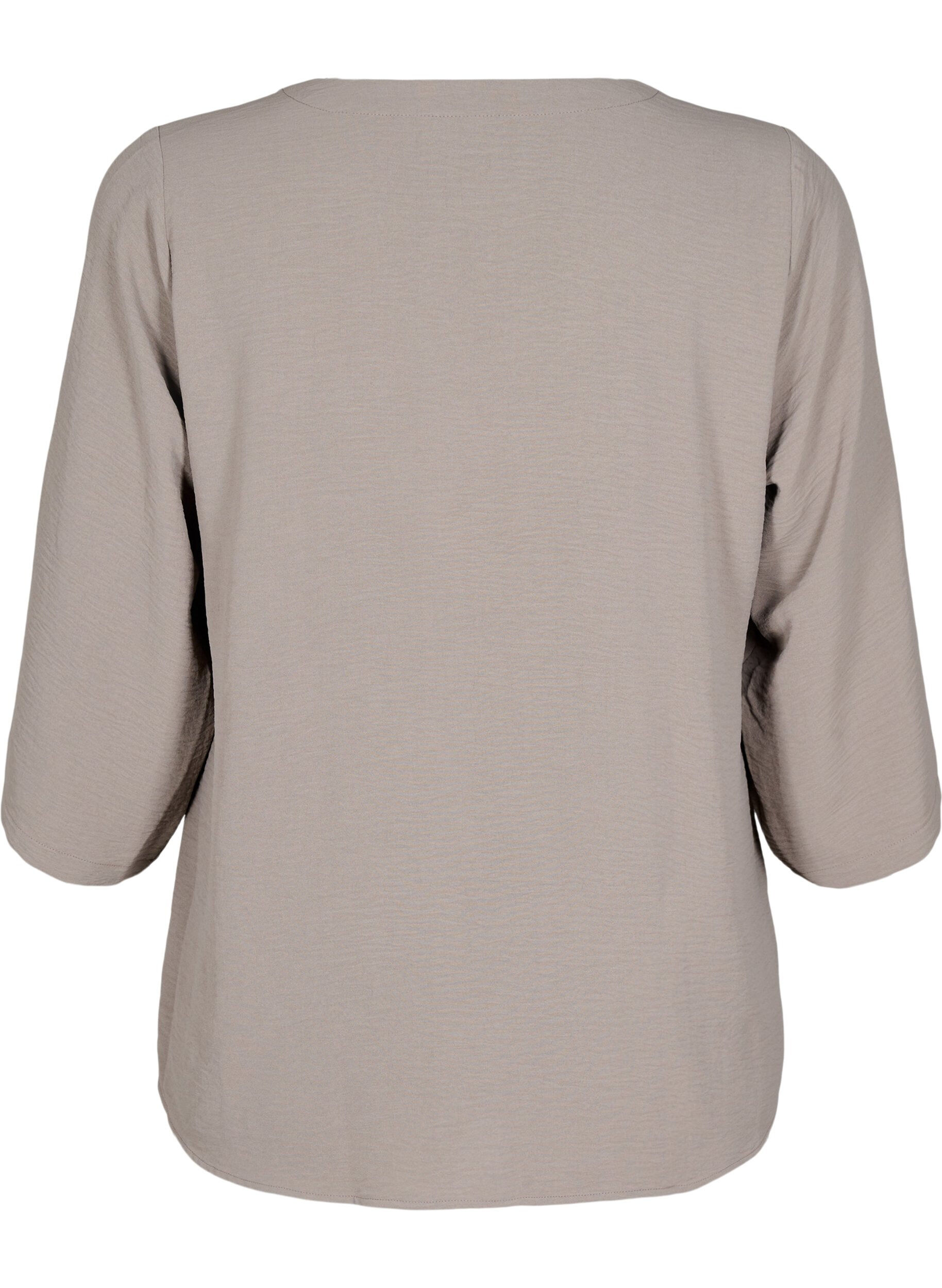 Zizzi Blus med 3/4-&auml;rm, Beige, Packshot image number 1