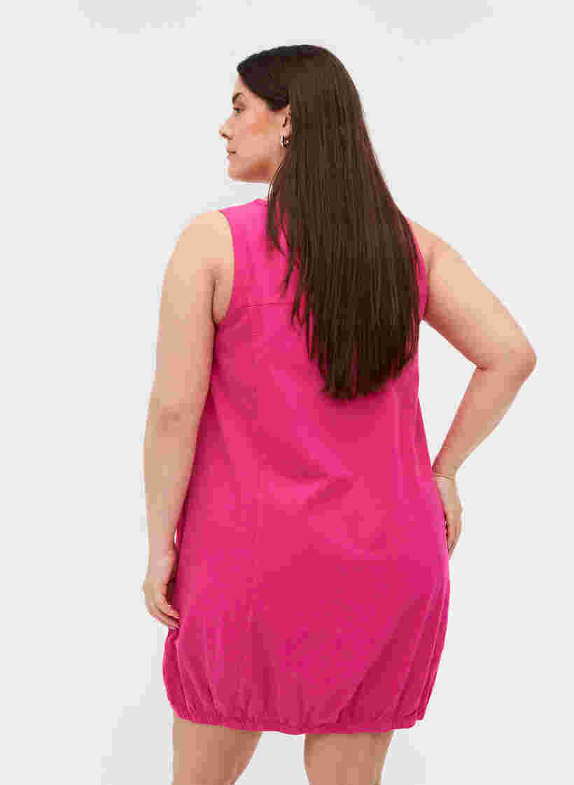 Ärmlös klänning i bomull, Fuchsia Purple, Model image number 1