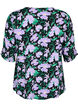 Blus i viskos med knappar, Black Small Flower, Packshot image number 1