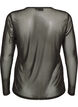 Blus i skir mesh med strass, Svart, Packshot image number 1