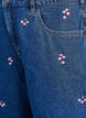 Jeansshorts med broderade blommor, Bl&aring;, Packshot image number 2