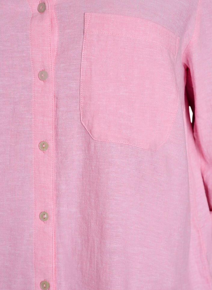Skjorta i linne och viskos med 3/4-&auml;rmar, Rosa, Packshot image number 2