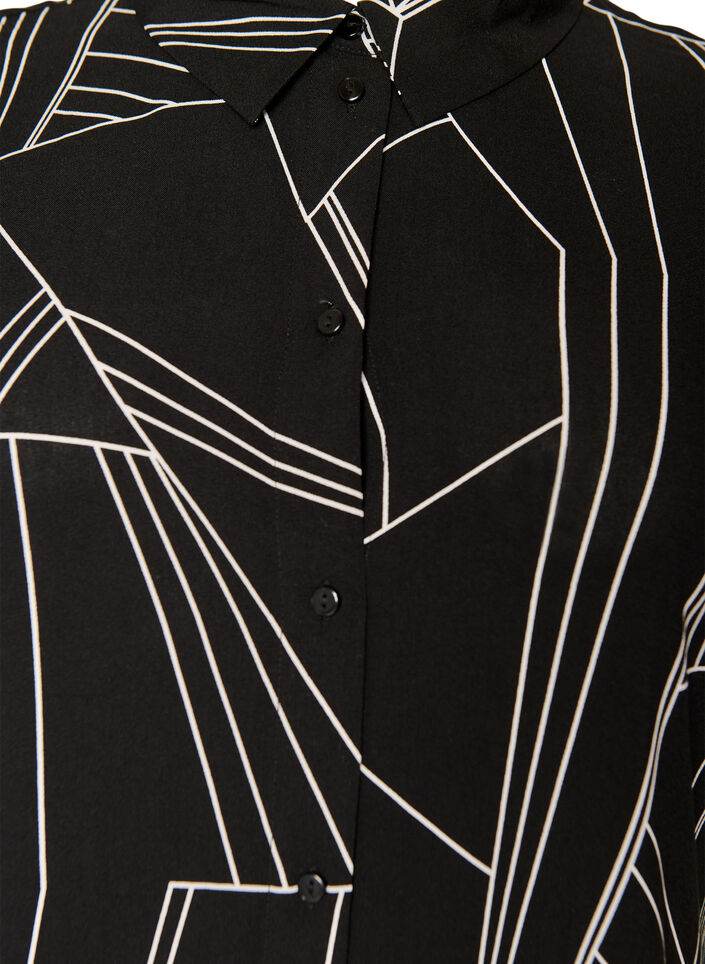 L&ouml;s l&aring;ng skjorta i viskos, Svart, Packshot image number 2