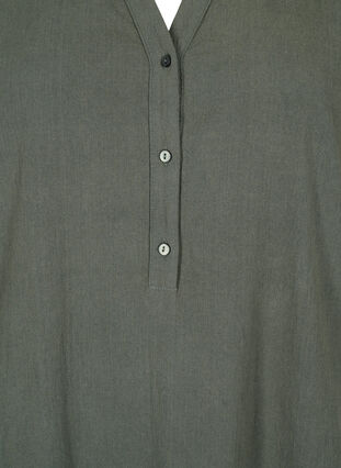 FLASH – Kortärmad midiklänning i bomull, Balsam Green, Packshot image number 2