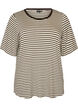 T-shirt i TENCEL&trade; Lyocell med r&auml;nder, Brun, Packshot image number 0