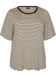 T-shirt i TENCEL&trade; Lyocell med r&auml;nder, Brun
