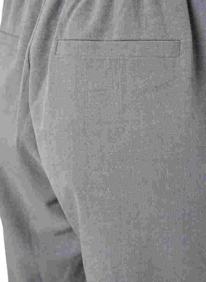 Gråmelerade byxor med resår i midjan, Medium Grey Melange, Packshot image number 3