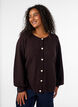 Cardigan med hj&auml;rtformade knappar, Brun, Model image number 0