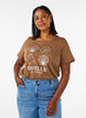 T-shirt i bomull med tryck, Brun, Model image number 0