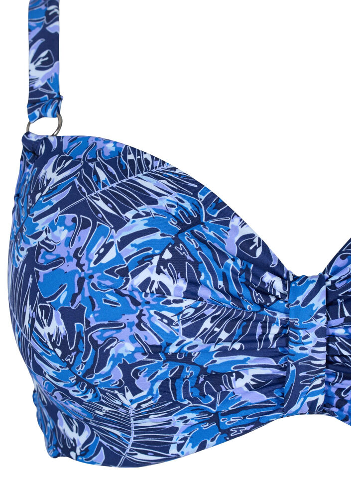 Bikinitopp med bygel och m&ouml;nster, Bl&aring;, Packshot image number 2