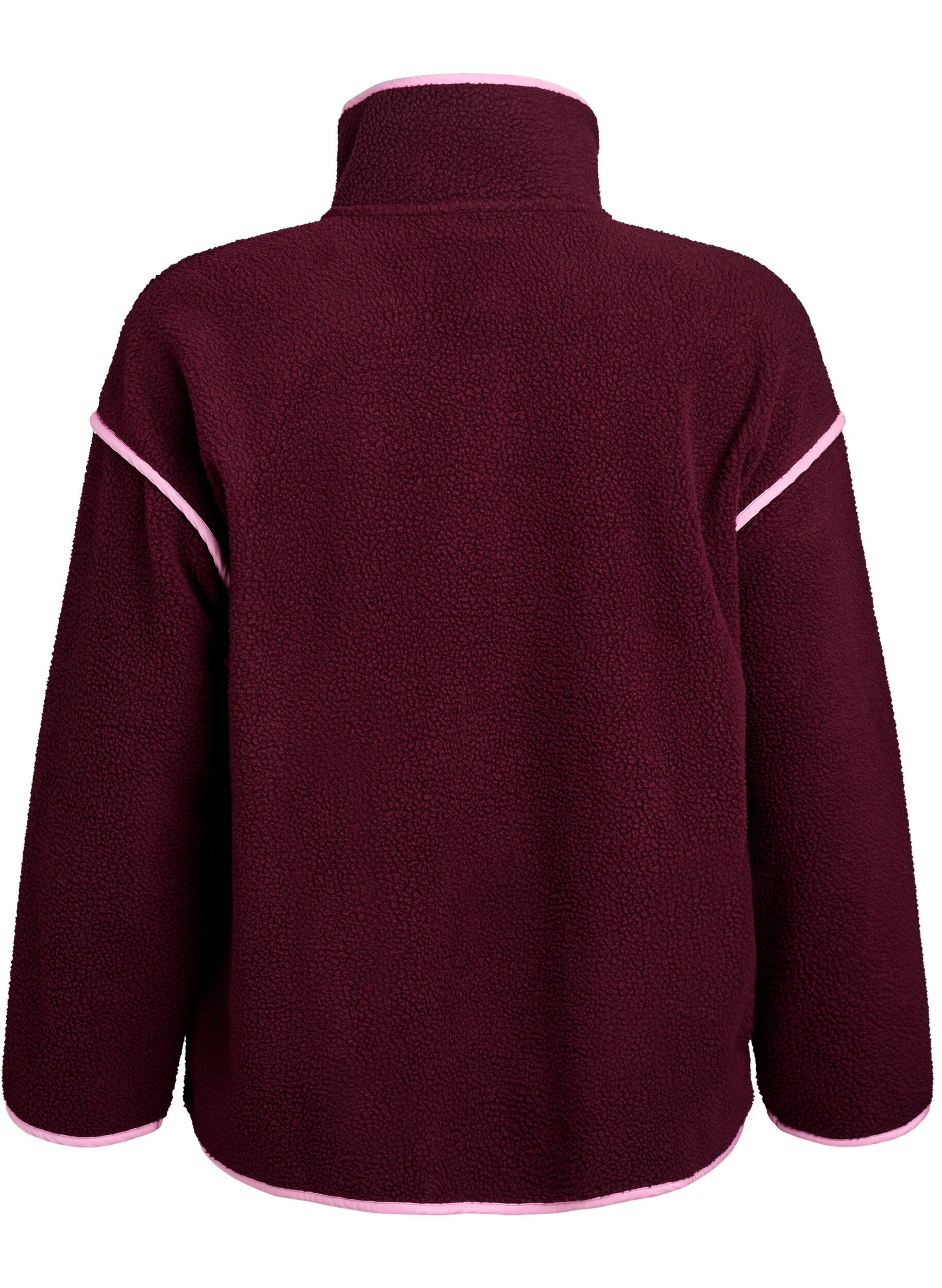 Zizzi Teddyjacka med kontrastdetaljer, R&ouml;d, Packshot image number 1