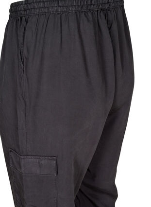 Byxor i lyocell med stora fickor, Black, Packshot image number 3