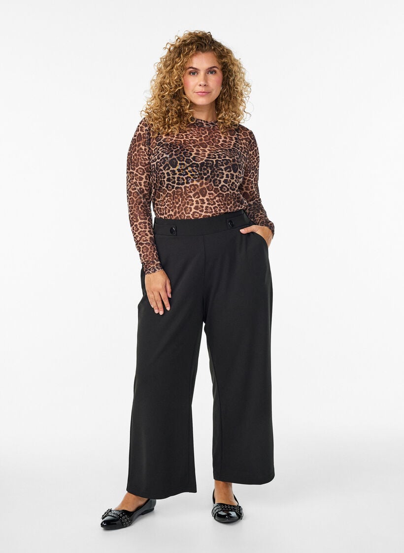 L&ouml;sa byxor med fickor, Svart, Model image number 0