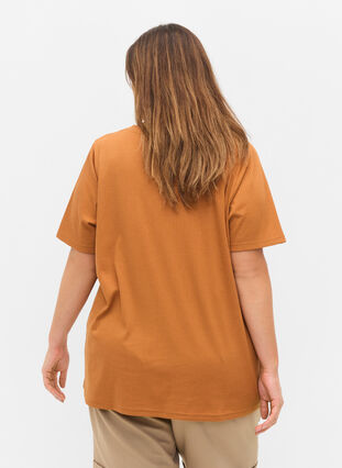 Ribbad t-shirt, Pecan Brown, Model image number 1