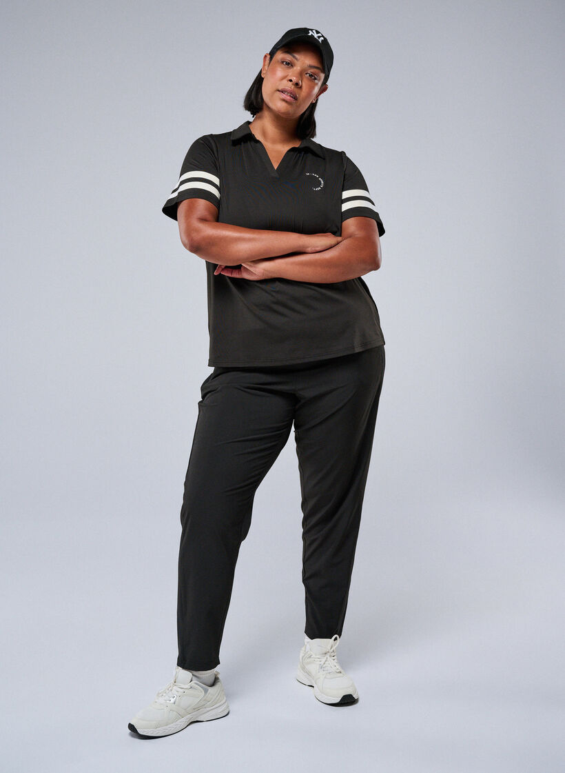 L&auml;ttviktstr&auml;ningsbyxor med fickor, Svart, Image image number 0