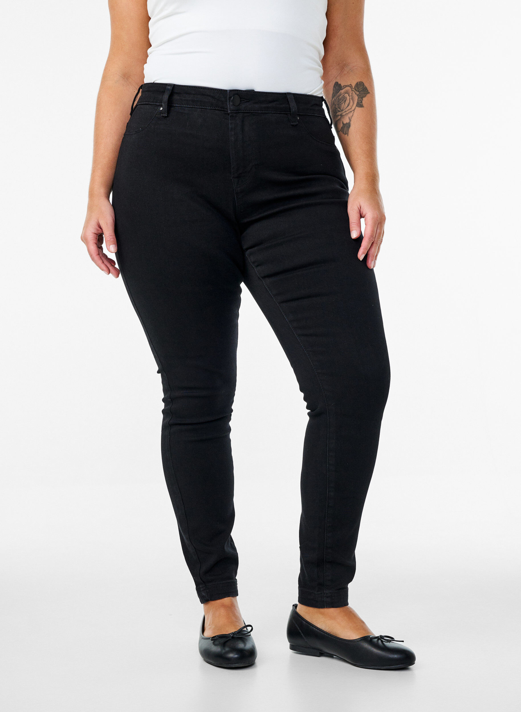Zizzi Jeggings i bomullsblandning, Svart, Model image number 2