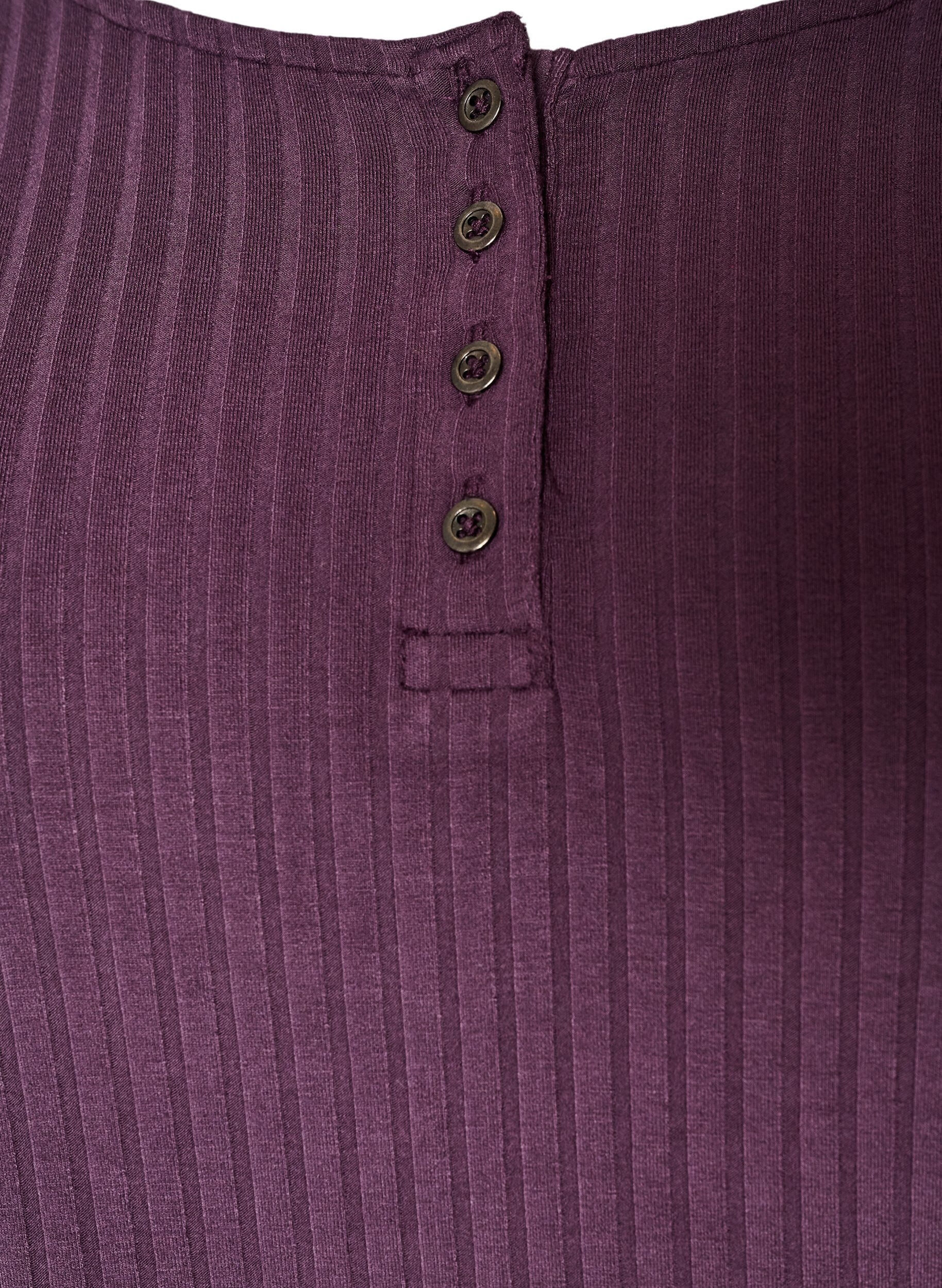 ZizziNattlinne i viskosjersey med ribbad textur, Lila, Packshot image number 2