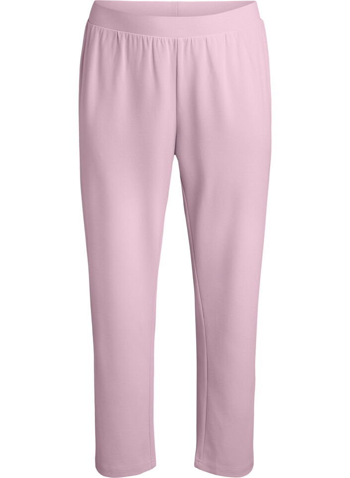 Byxor med rak passform, Rosa, Packshot image number 0