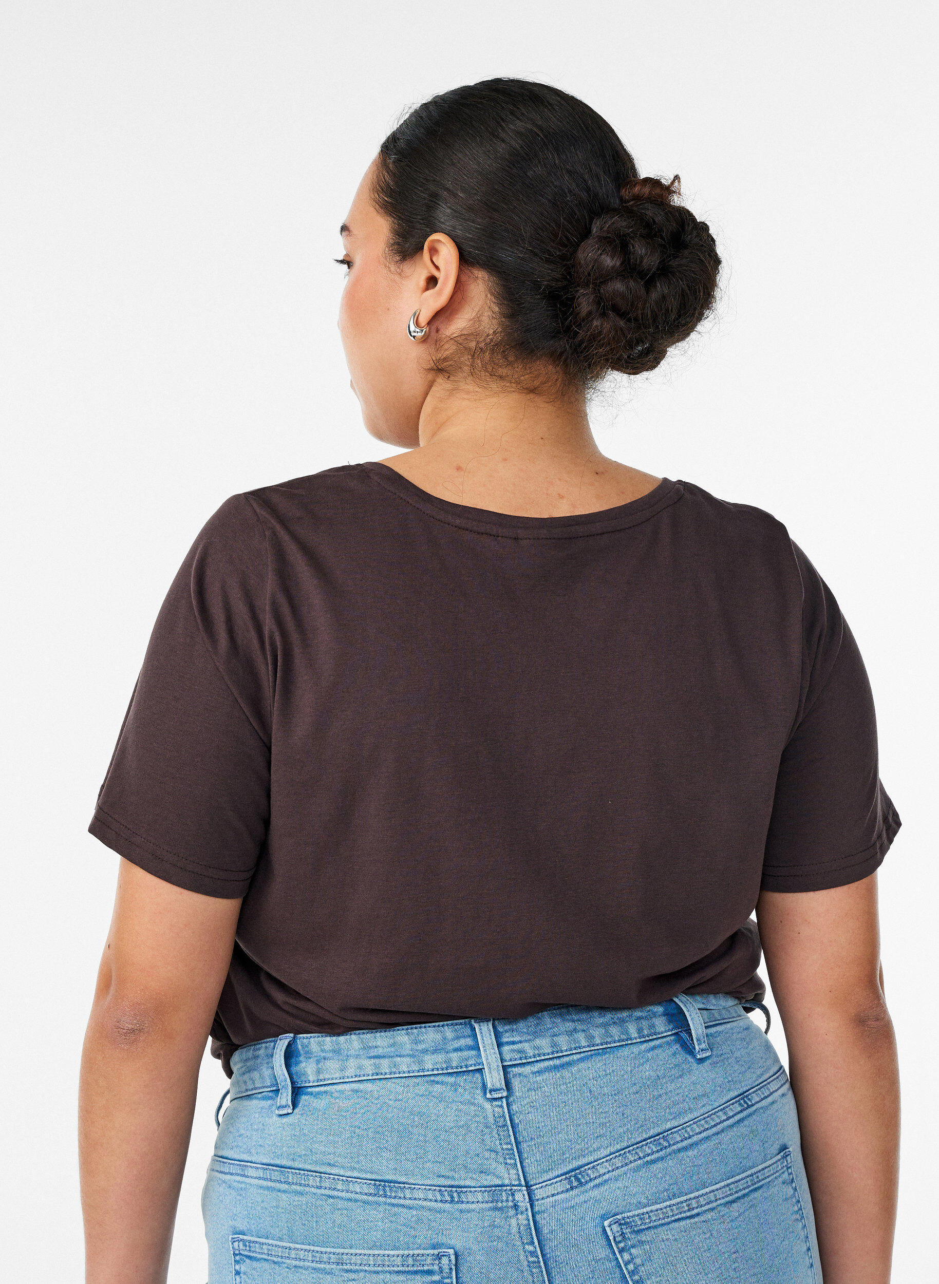 ZizziT-shirt med tryck, Brun, Model image number 2