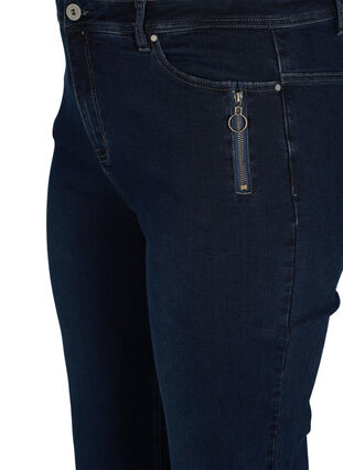 Gemma jeans med regular fit och hög midja, Dark blue, Packshot image number 2