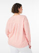 Blus i linne och viskos med v-ringning, Orange, Model image number 2