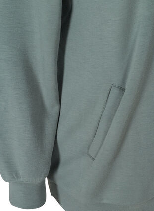 Sweatshirt med fickor och huva, Balsam Green, Packshot image number 3
