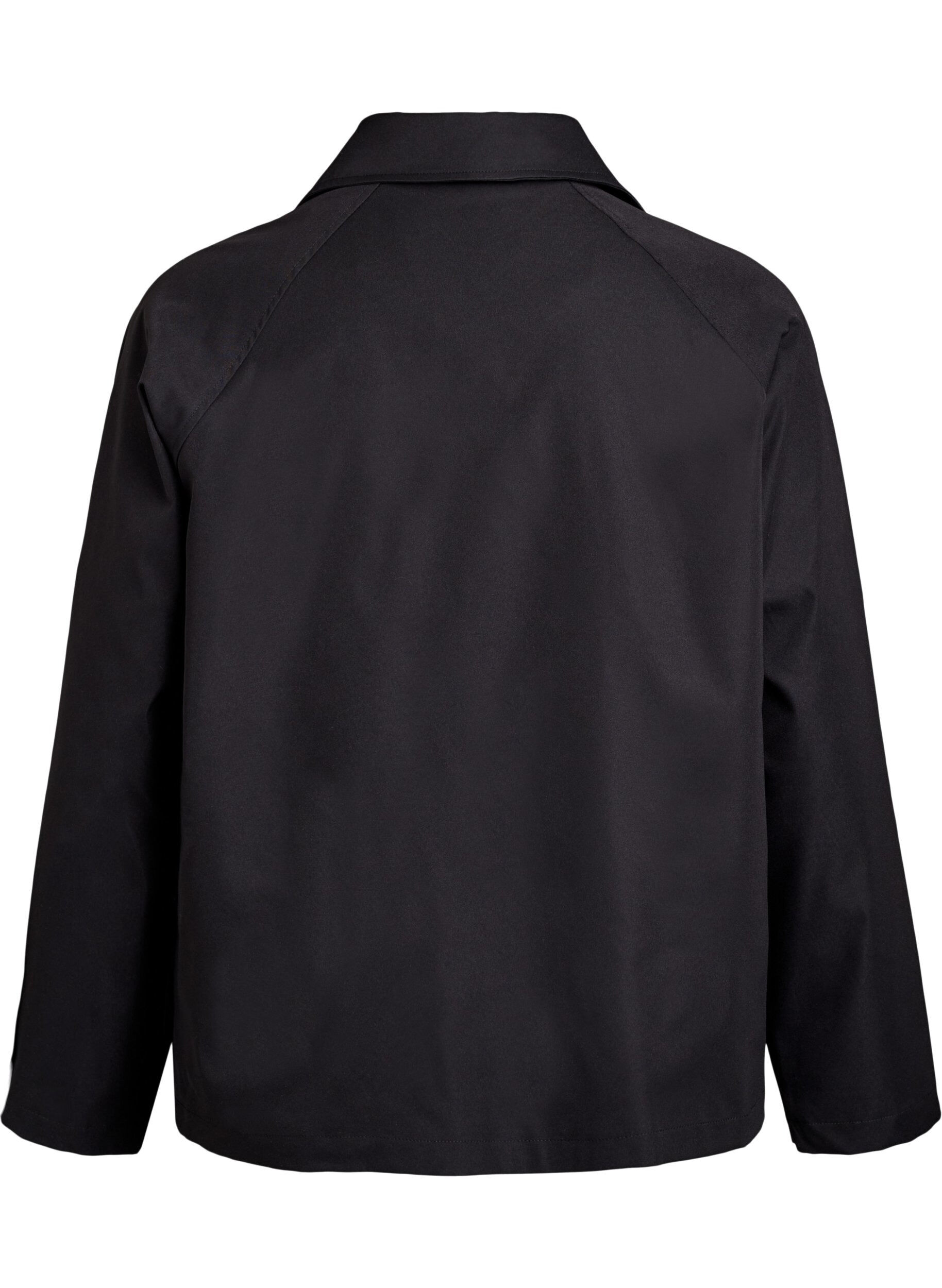 Zizzi Kort trenchcoat med fickor, Svart, Packshot image number 1