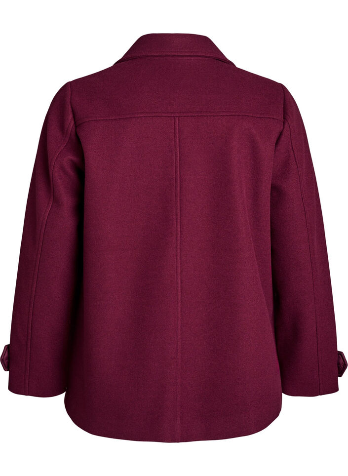 Kort kappa med dubbelkn&auml;ppt kn&auml;ppning, R&ouml;d, Packshot image number 1