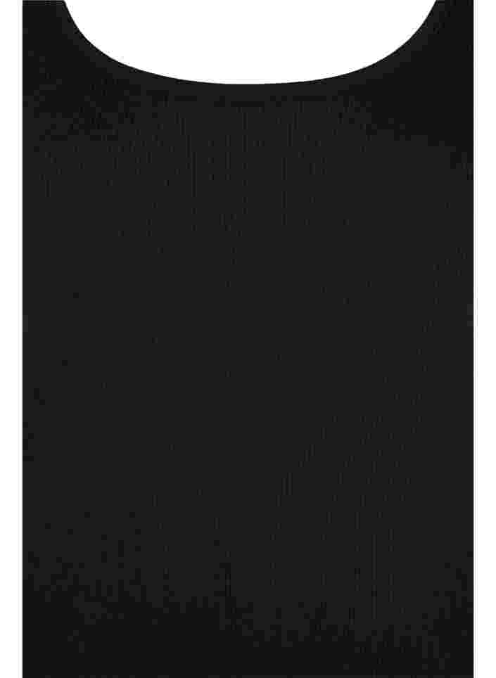 2-pack ribbad bas-tanktop , Black/Bright White, Packshot image number 2