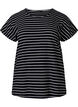 T-shirt i bomull med ränder, Black W. Stripe, Packshot image number 0