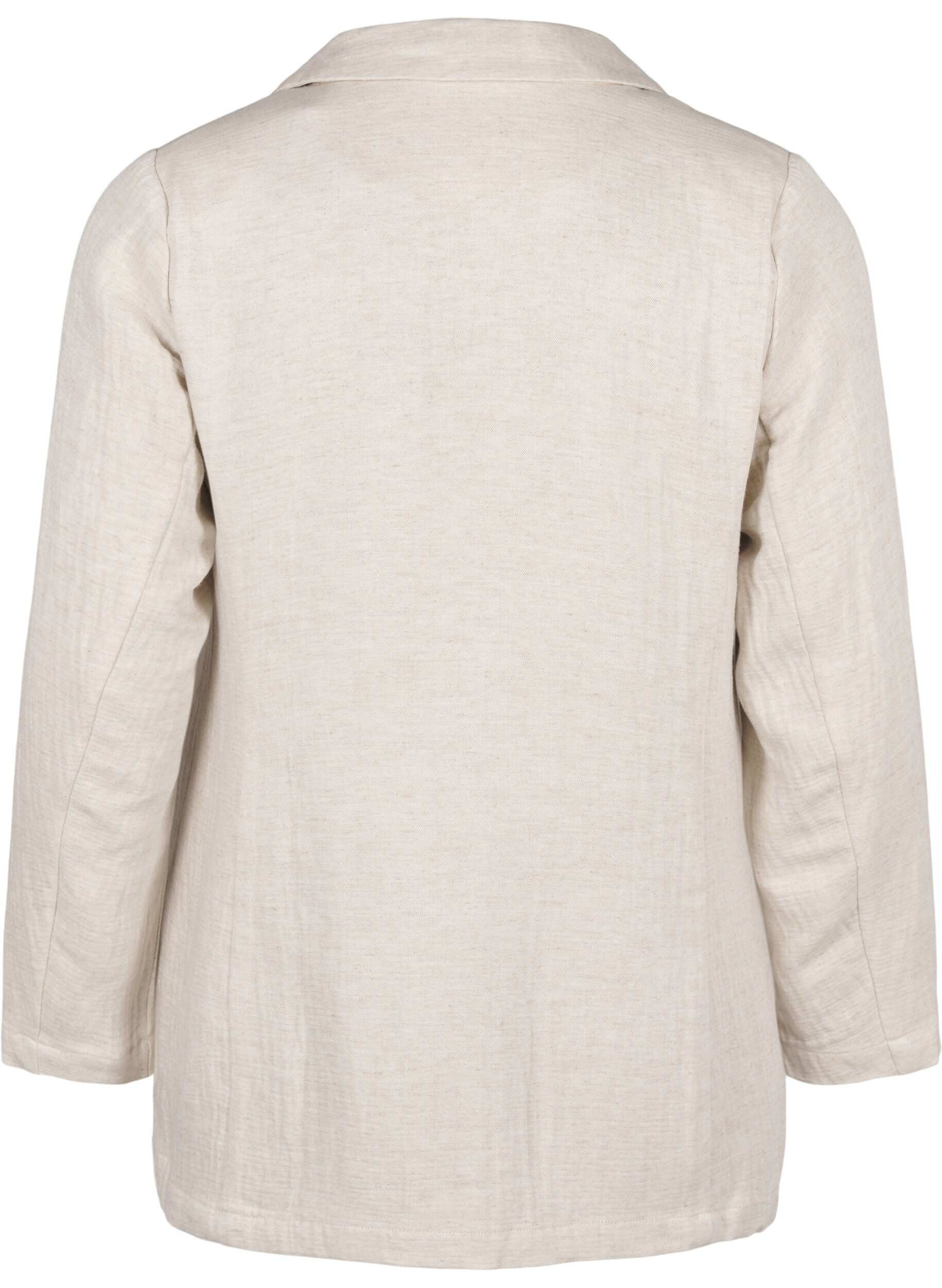Zizzi Blazer i en materialblandning med linne, Rainy Day, Packshot image number 1