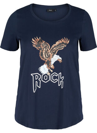 Kortärmad t-shirt med print, Navy Blazer/Rock, Packshot image number 0