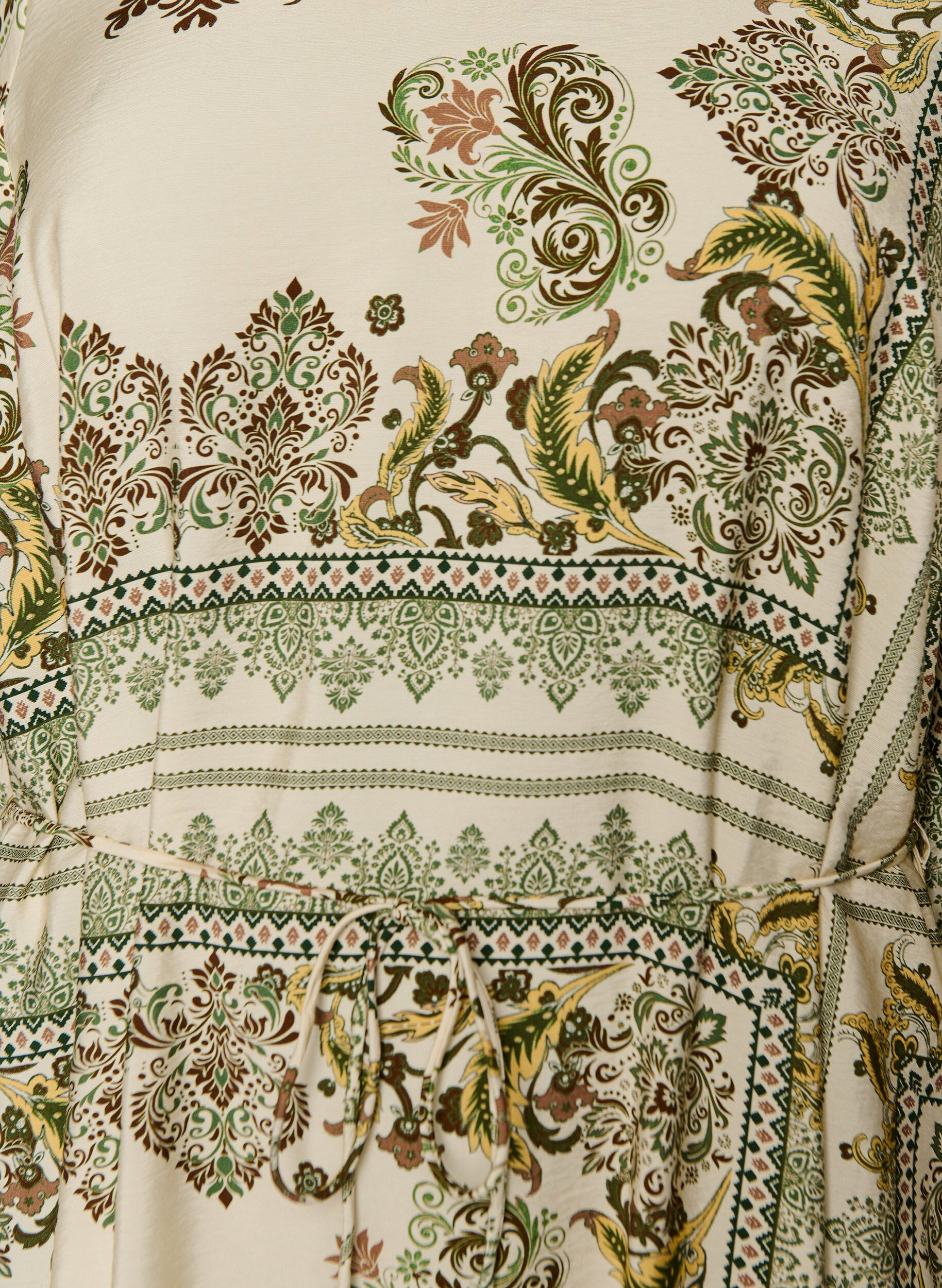 Zizzi M&ouml;nstrad midikl&auml;nning i viskos med knytsk&auml;rp, Gr&ouml;n, Packshot image number 2