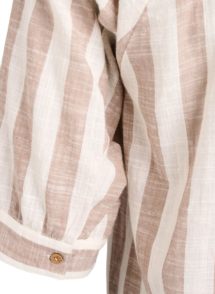 Tunika i bomull med v-ringning, Beige, Packshot image number 3