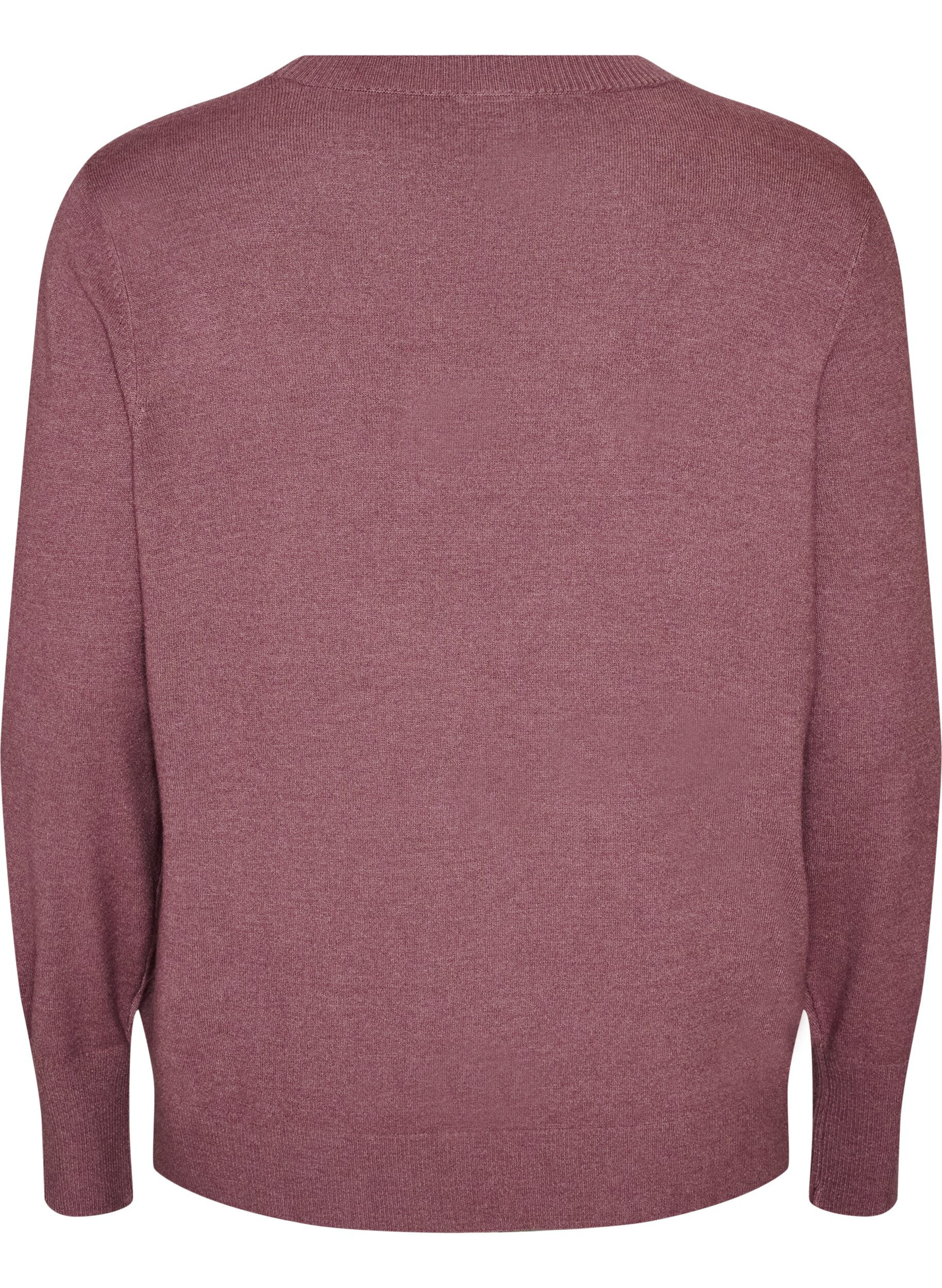 ZizziStickad blus med rund halsringning, Rosa, Packshot image number 1