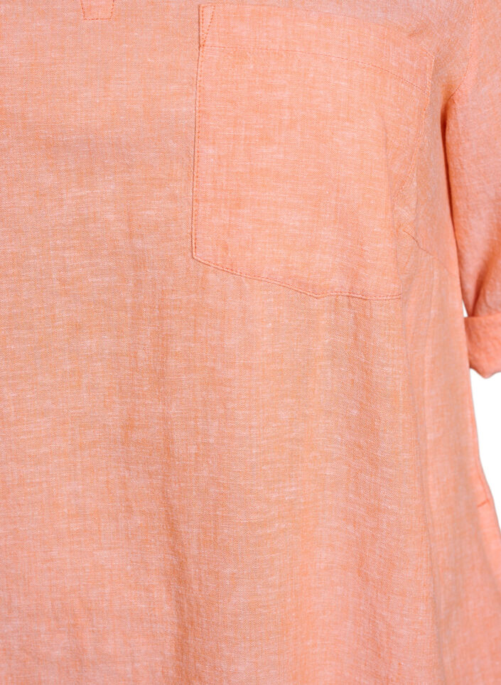 Tunika i linne och viskos med A-linjeform, Orange, Packshot image number 2